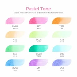 Ohuhu® Honolulu Brush & Chisel Dual Tip Pastel Tones Marker Set