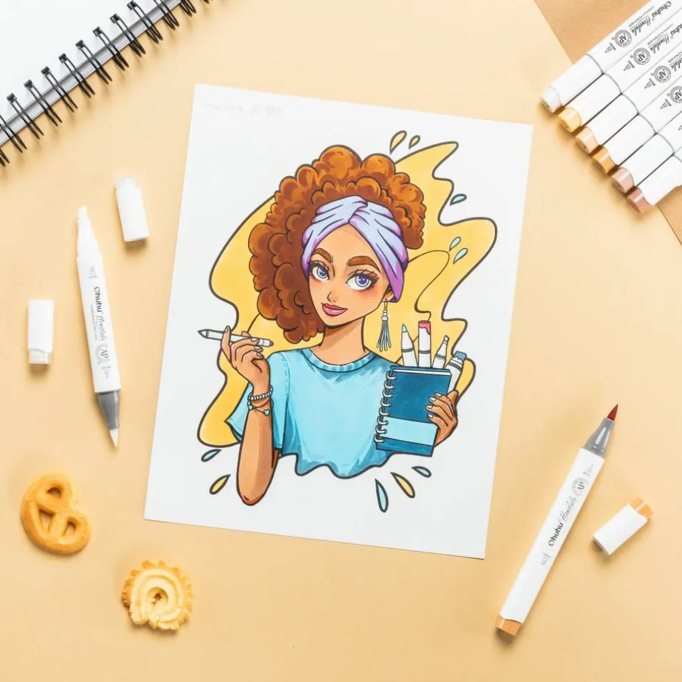 Ohuhu® Honolulu 36 Color Portrait Alcohol Markers