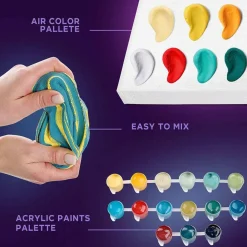 OKTO | Air Dry Clay Paint by Numbers & Modeling Kit for Adults | Balloon Flight | 11.8x15.7 in