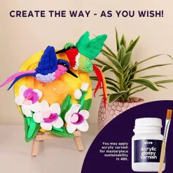 OKTO | DIY 3D Creative Air Dry Clay Kit | Kids Painting by Numbers Coloring Set | PUG DOG | Frame 11.8x11.8 in