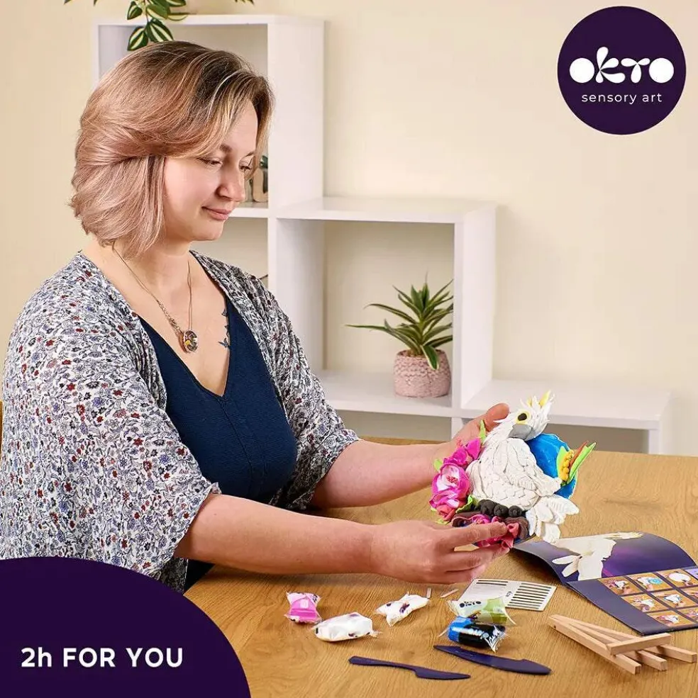 OKTO DIY 3D Creative Air Dry Clay Set Nature "Nature" Сockatoo
