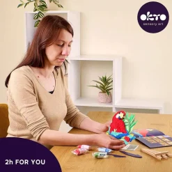 OKTO DIY 3D Creative Air Dry Clay Set Nature Macaw