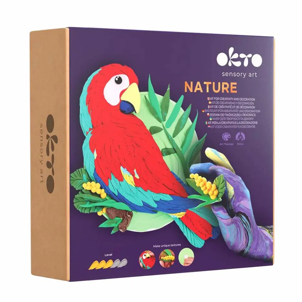OKTO DIY 3D Creative Air Dry Clay Set Nature Macaw
