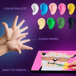 OKTO | DIY 3D Creative Air Dry Clay Kit | Kids Painting by Numbers Coloring Set | LAMA | Frame 11.4x11.4 in