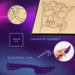 OKTO | DIY 3D Creative Air Dry Clay Kit | Kids Painting by Numbers Coloring Set | LAMA | Frame 11.4x11.4 in