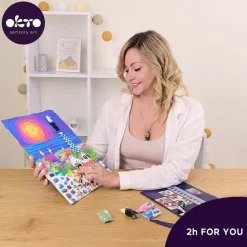 OKTO | DIY 3D Creative Air Dry Clay | 3D Painting natural canvas set | Famous Masterpieces ”Water lilies” | 11.8x15.7 in