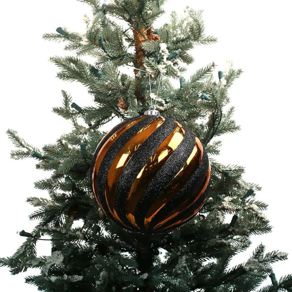 7.8" Orange & Black Ball Halloween Ornament by Ashland®