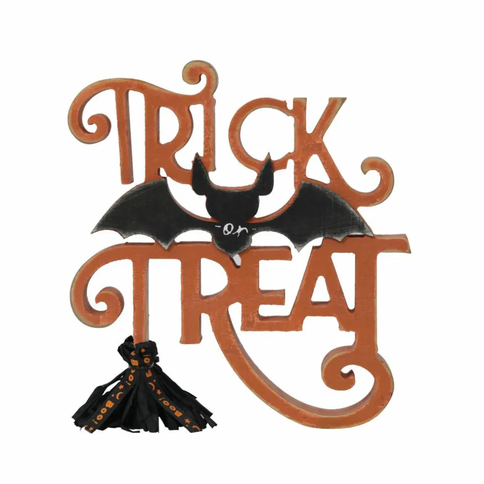 8.5" Orange & Black Trick or Treat Tabletop Décor by Ashland®