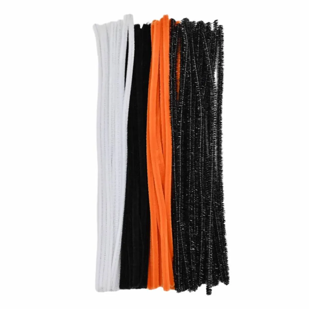 Orange, Black & White Chenille Stems, 100ct. by Creatology™