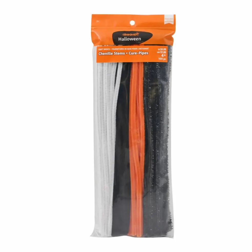 Orange, Black & White Chenille Stems, 100ct. by Creatology™