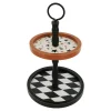 16" Orange, Black & White 2-Tier Tray Tabletop Décor by Ashland®