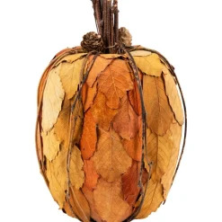 10" Orange & Brown Fall Harvest Tabletop Pumpkin