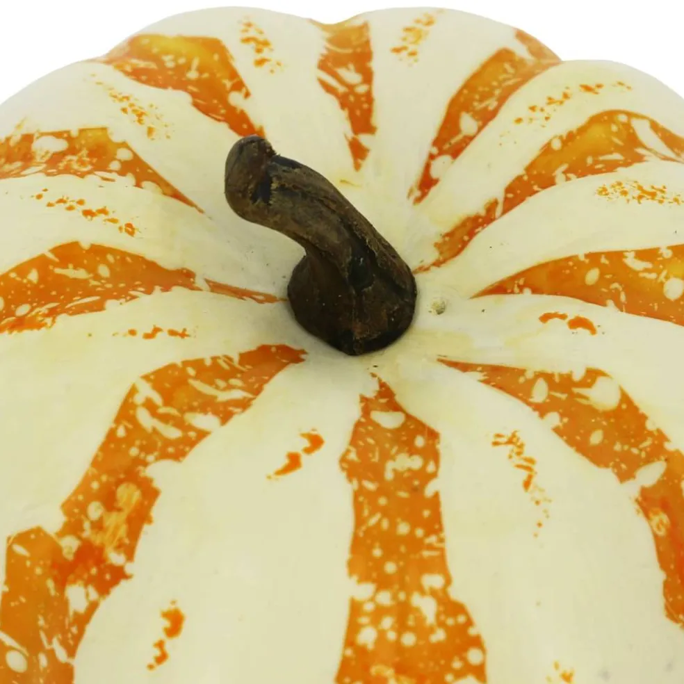 3.8" Orange & Cream Decorative Pumpkin by Ashland®