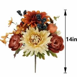 14" Orange Dahlia & Ranunculus with Berry Mix Bush by Ashland®