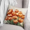 Orange Fall Flowers Throw Pillow