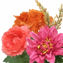 13" Orange & Fuchsia Dahlia, Ranunculus & Hydrangea Bush by Ashland®