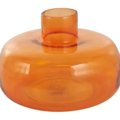 Orange Glass Rounded Vase Set