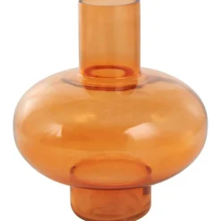 Orange Glass Rounded Vase Set