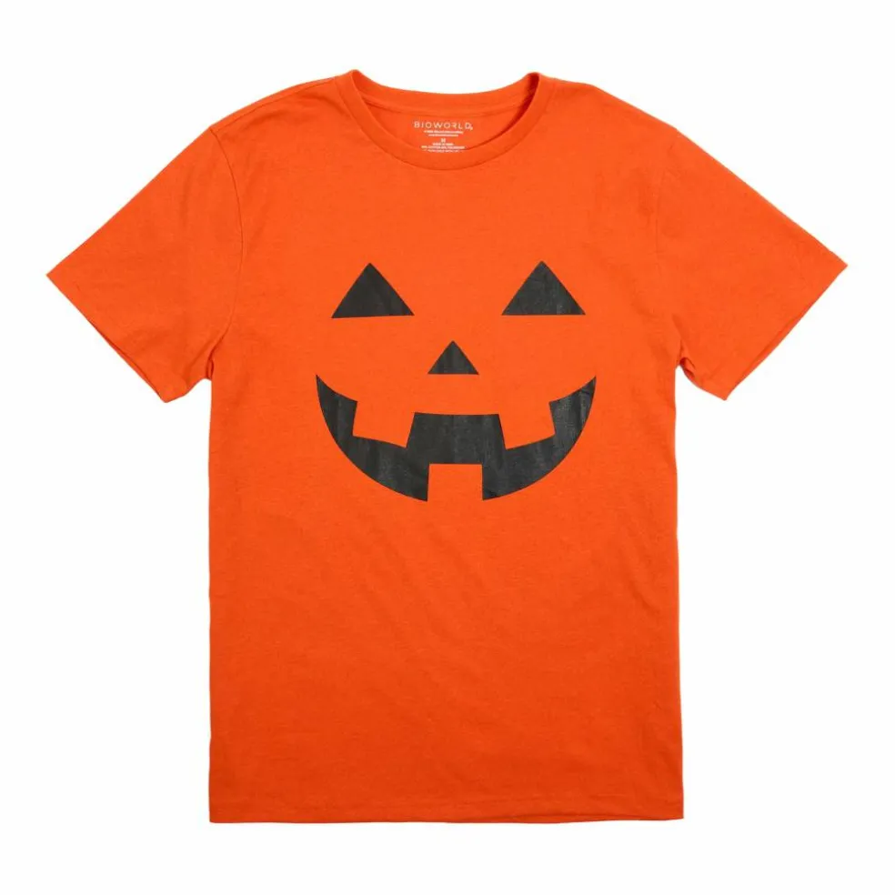 Orange Jack-o'-Lantern Face Adult T-Shirt