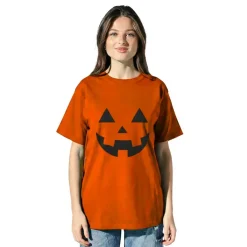 Orange Jack-o'-Lantern Face Adult T-Shirt