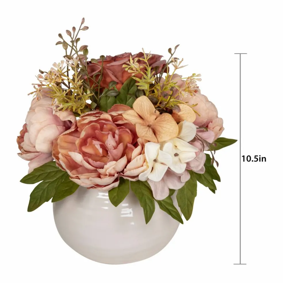 10" Orange Peony Mix Real Touch Premade Arrangement by Ashland®