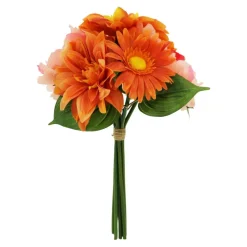 14" Orange & Pink Dahlia, Peony & Daisy Real Touch Bush by Ashland®