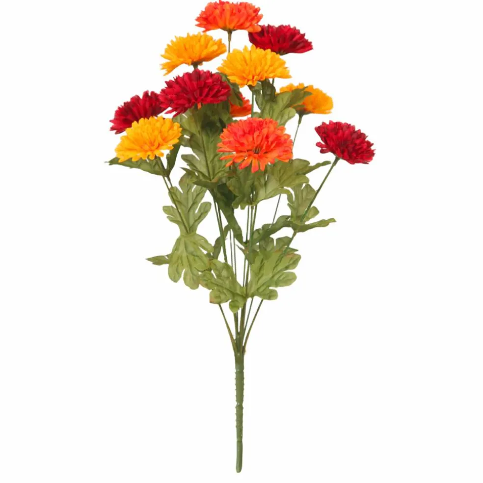 18.5" Orange & Red Ball Mum Bush by Ashland®