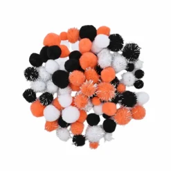 Orange, White & Black Pom Poms by Creatology™