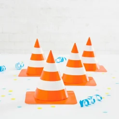 5" Orange & White Cone Party Hats, 6ct. by Celebrate It™