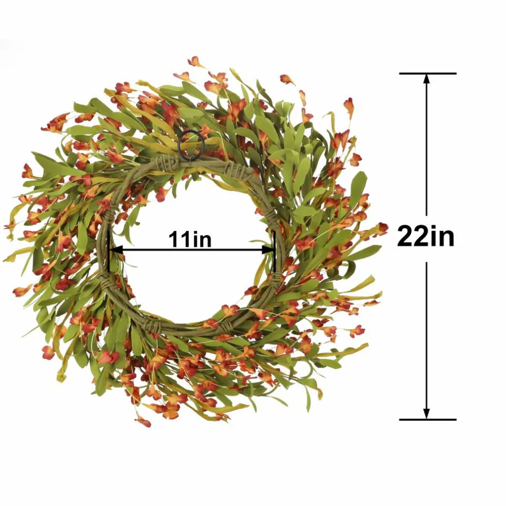 22" Orange Wildflower Wreath by Ashland®