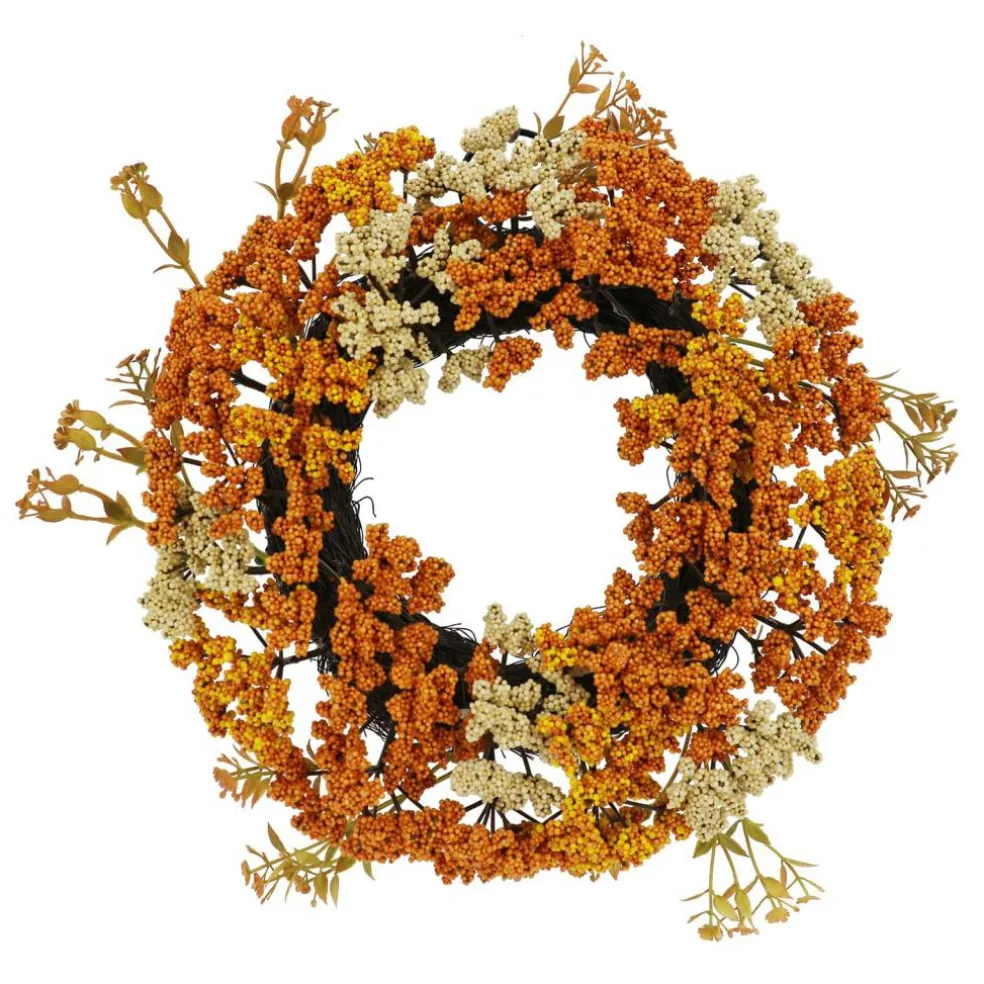 12" Orange & Yellow Berry Mini Wreath by Ashand®