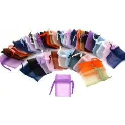 48 Organza Drawstring Pouches Gift Bags Assorted Colors
