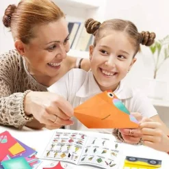 Origami Paper for Kids, 300 Sheets Colorful Origami Paper Kit 5.5Inch, 100 Origami Projects & Easy Origami Book Origami Kit for Kids, Creativity Training & Brain Development Origami Set for Kids