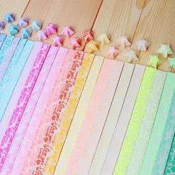 Origami Stars Papers Package DIY Paper, 600 Sheets - 20 Colors (Glows in the Dark)