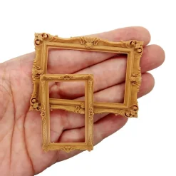Ornate Frames for Dollhouses, 2 pc, Light Brown Ornate Designs, Adorabilities