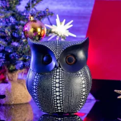 Ornativity Black Owl Statue Figurine - Animal Sculpture Home Decoration for Bedroom Living Room Kitchen Office Bathroom House Decor Figurines