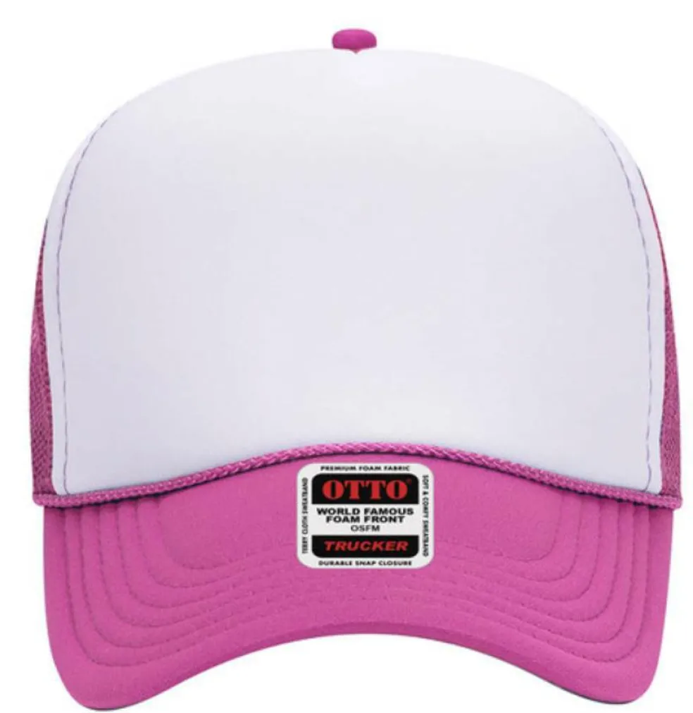 Otto Cap 32-467 5-Panel Foam Mid Profile Mesh Back Trucker Hat