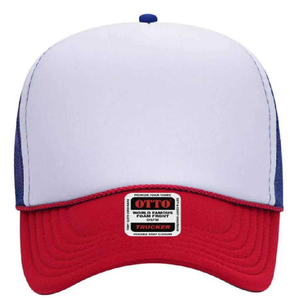 Otto Cap 32-467 5-Panel Foam Mid Profile Mesh Back Trucker Hat