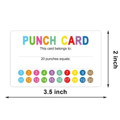 OUNENO 200 Pack Reward Punch Cards Behavior Incentive Awards for Kids Students Teachers Classroom Business Loyalty
