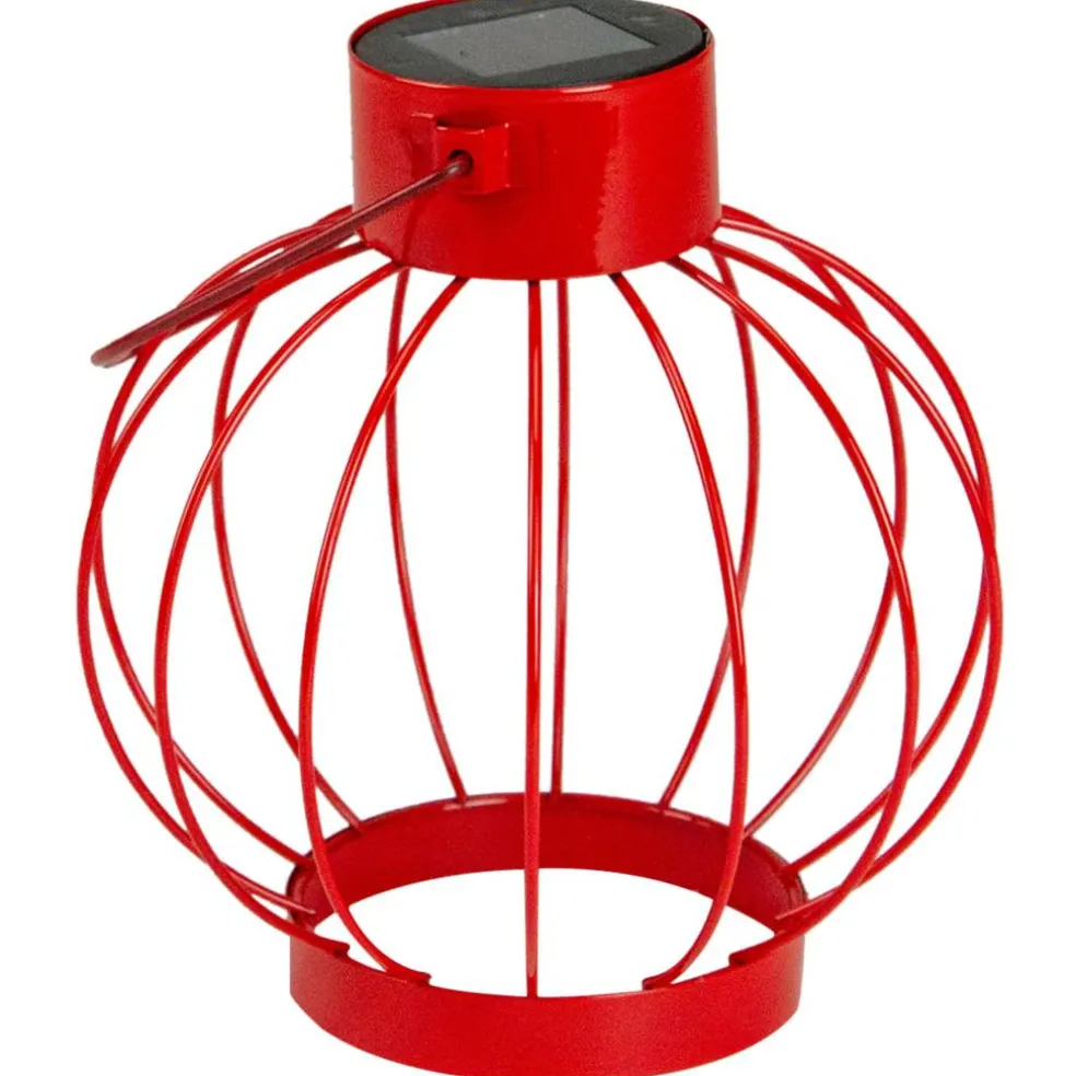 6.5" Outdoor Hanging LED Solar Lantern with Handle