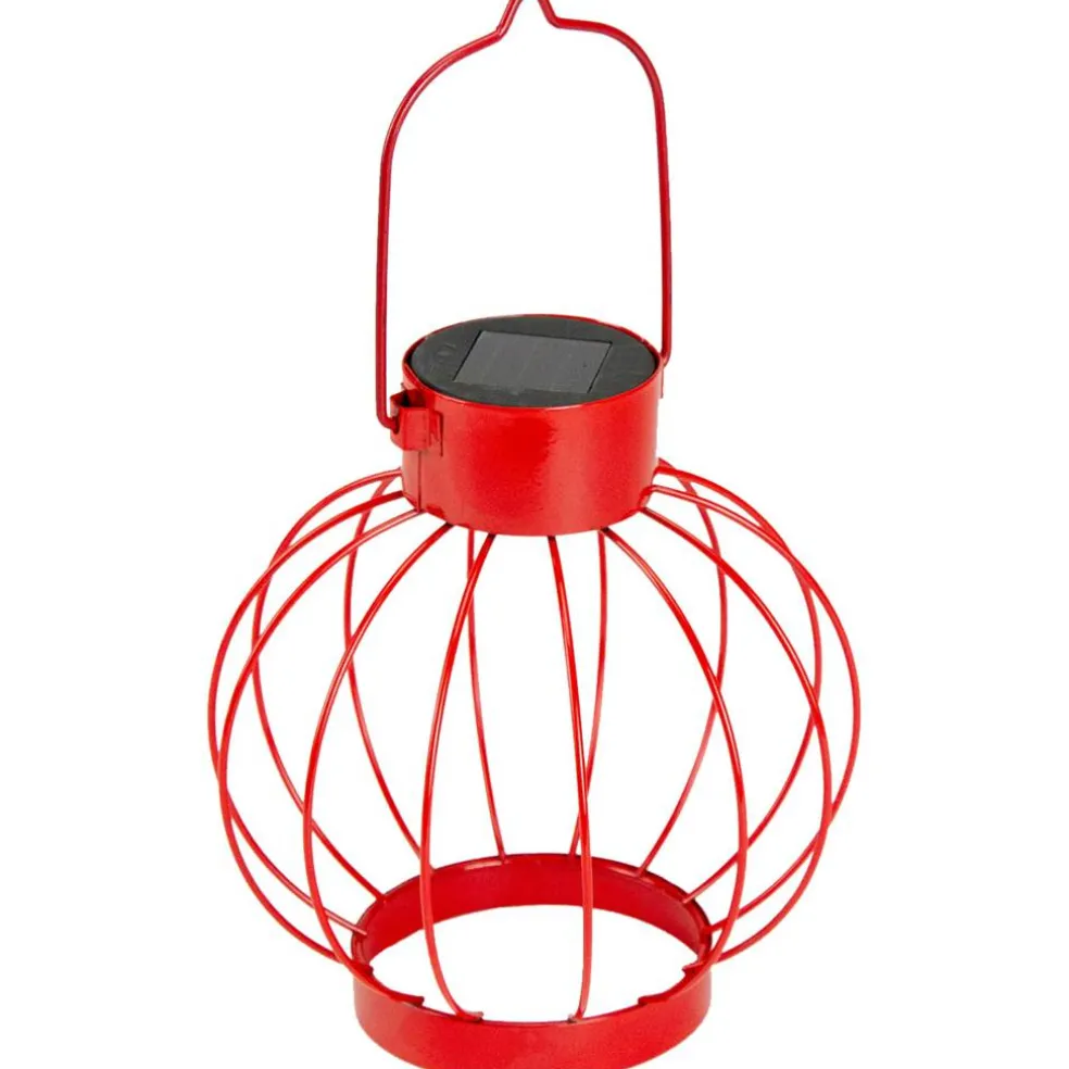 6.5" Outdoor Hanging LED Solar Lantern with Handle