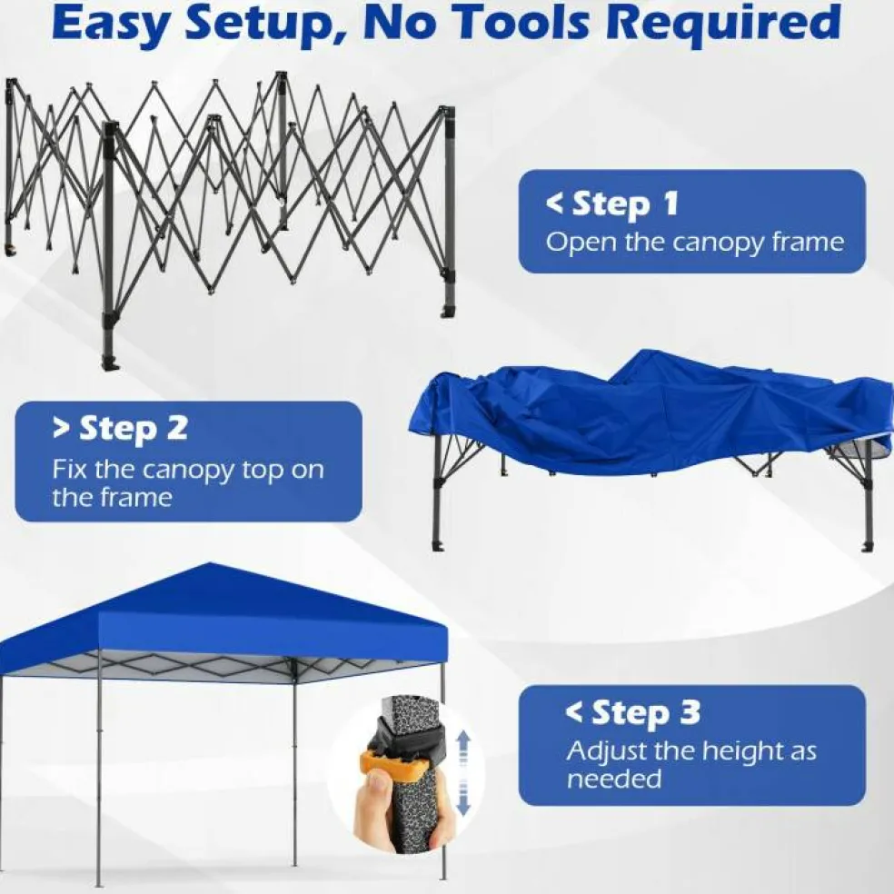Outdoor 10x10 FT Pop Up Canopy with Portable Carrying Bag