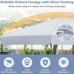 Outdoor 10x10 FT Pop Up Canopy with Portable Carrying Bag