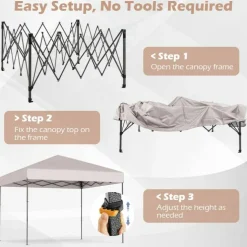 Outdoor 10x10 FT Pop Up Canopy with Portable Carrying Bag