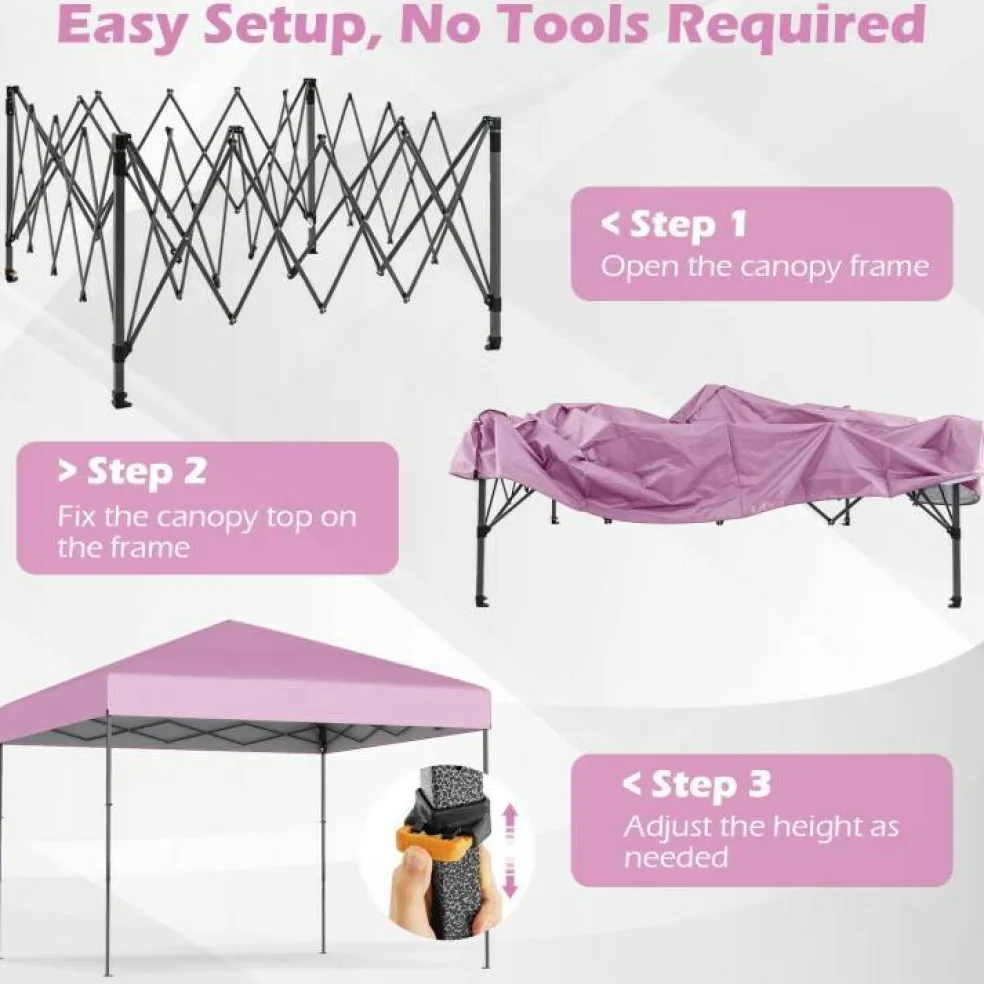 Outdoor 10x10 FT Pop Up Canopy with Portable Carrying Bag