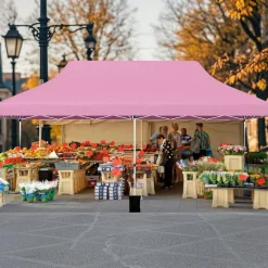 Outdoor 10x20 Portable Canopy Tent with Side Panels and Carry Bag