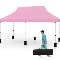Outdoor 10x20 Portable Canopy Tent with Side Panels and Carry Bag