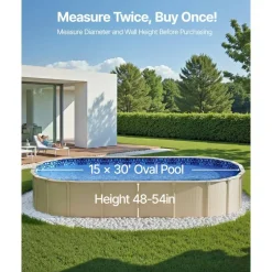 Oval Above Ground Pool Replacement Liner 15 x 30 FT, Durable Vinyl Swimming Pool Liner with Easy Installation and Flexible Fit Design