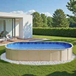Oval Above Ground Pool Replacement Liner 12 x 24 FT, Durable Vinyl Swimming Pool Liner with Easy Installation and Flexible Fit Design