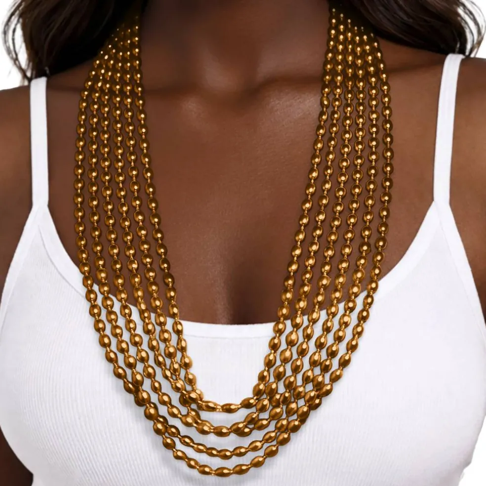 Oval Plastic Party Bead Necklaces, 6ct.
